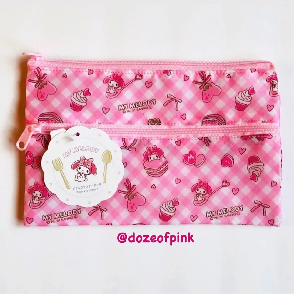 Sanrio My Melody Pink 2 Pocket zipper pouch